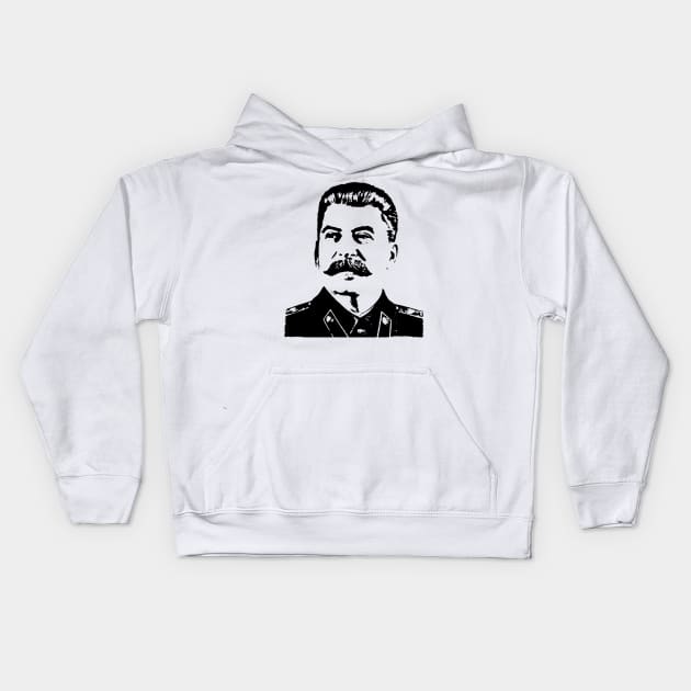 Joseph Stalin Pop Art Portrait Kids Hoodie by phatvo